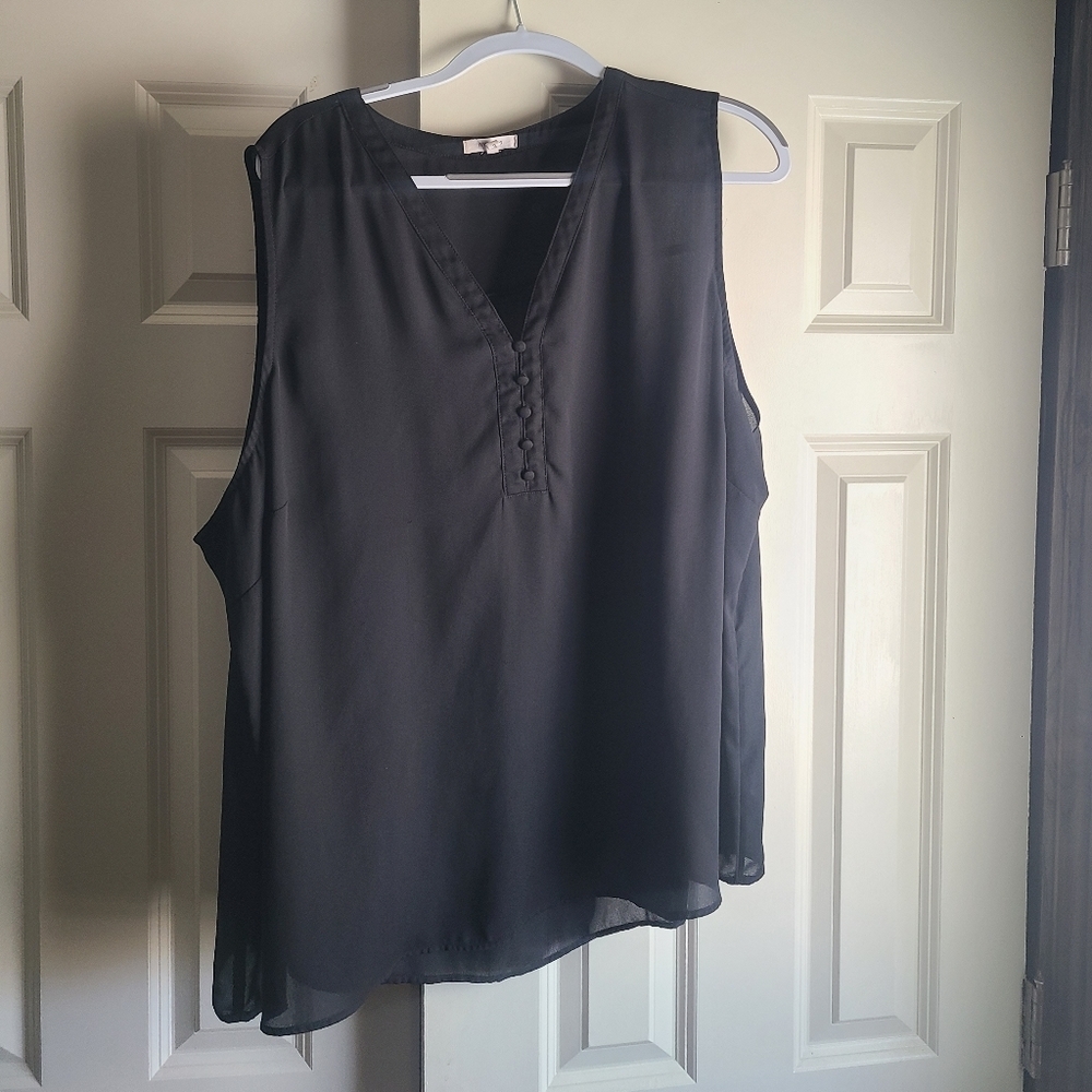 Maurices Button Front V Neck Blouse Sleeveless